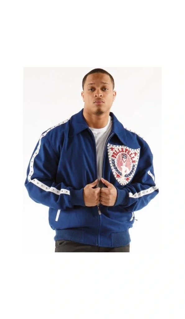 PELLE PELLE HONOR AND GLOW BLUE WOOL JACKET