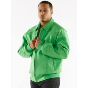 PELLE PELLE BASIC GREEN LEATHER JACKET