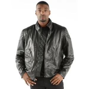 BIKER BLACK LEATHER PELLE PELLE JACKET view 1