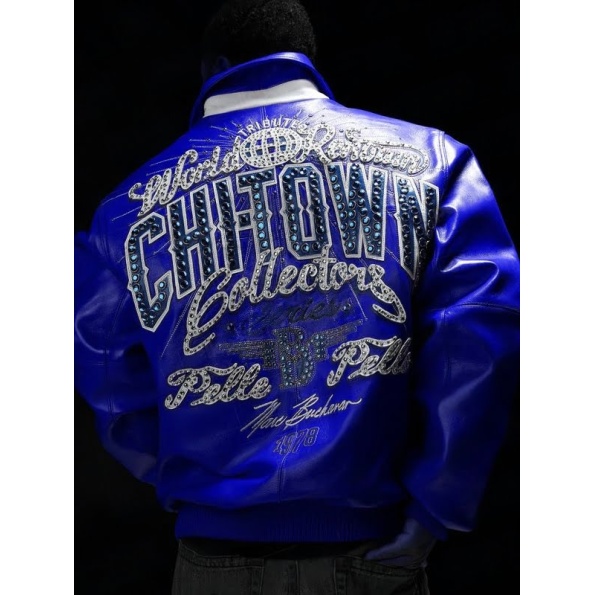 PELLE PELLE CHITOWN BLUE LEATHER JACKET