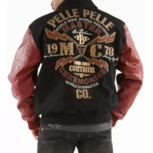 PELLE PELLE BLACK AND MAROON WORLD WIDE JACKET view 2