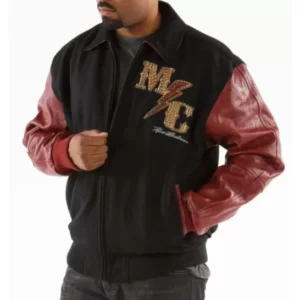 PELLE PELLE BLACK AND MAROON WORLD WIDE JACKET