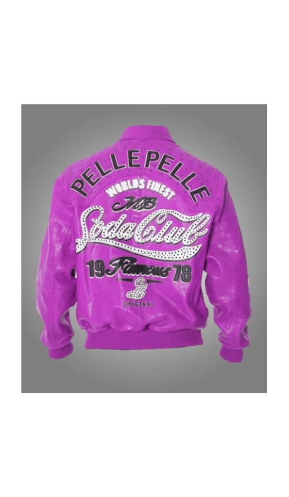 Soda Club Pelle Pelle Purple Famous Leather Jacket