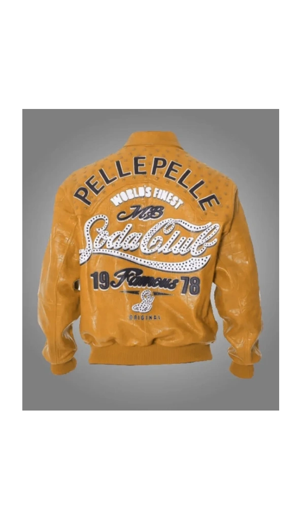 Soda Club Pelle Pelle Mustard Famous Leather Jacket