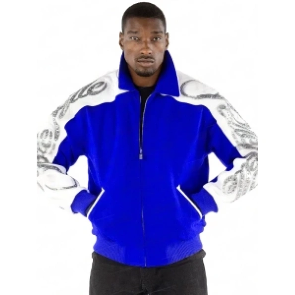 Pelle Pelle Men Scripted Royal Wool Jacket | Zipper Jacket view 1