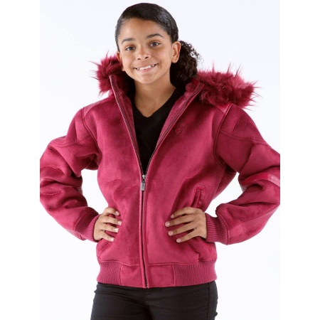 Pelle Pelle Kids Pink Hooded Wool Jacket