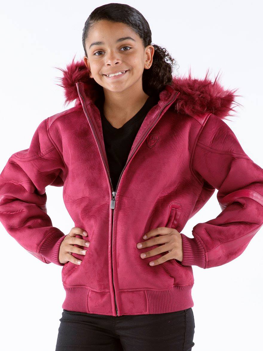 Pelle Pelle Kids Pink Hooded Wool Jacket