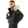 Pelle Pelle Black Wings Fur Hood Wool Jacket