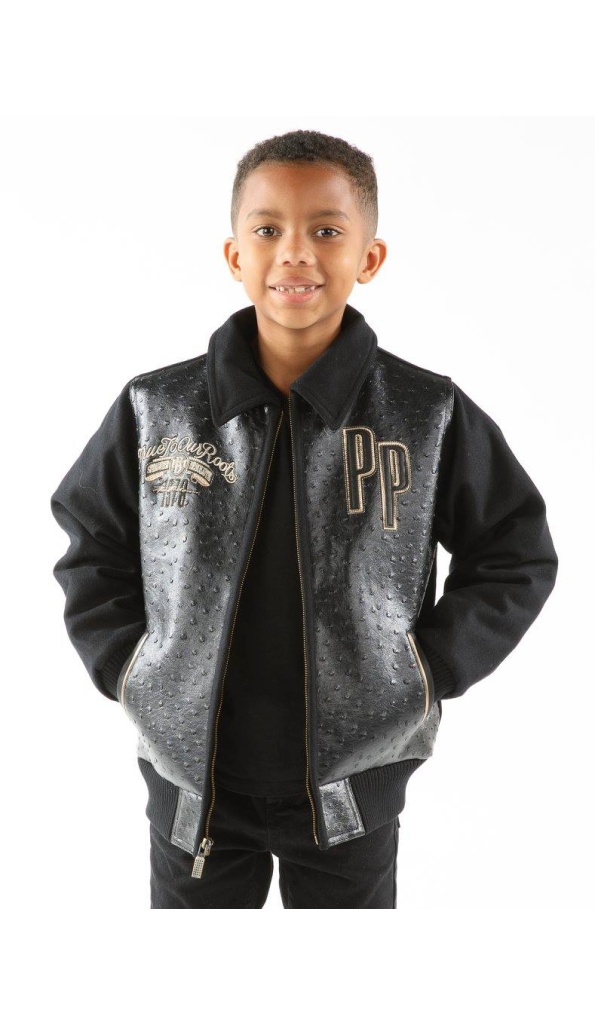 Pelle Pelle Encrusted Black Leather Jacket