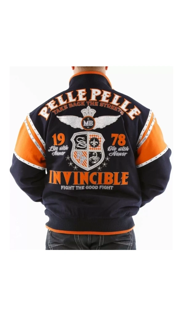 Pelle Pelle Navy Blue Invincible 1978 Wool Jacket
