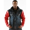 Pelle Pelle Black Jeans Jacket With Red Sleeves