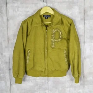 PELLE PELLE GREEN WOOL BOMBER JACKET