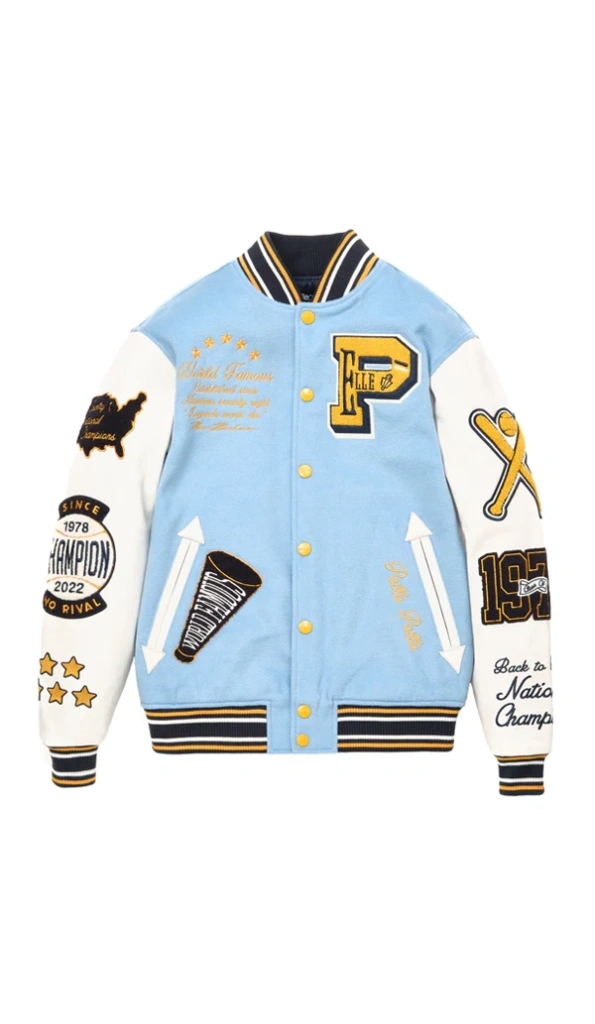 PELLE PELLE VARSITY JACKETS POPULAR SKY BLUE