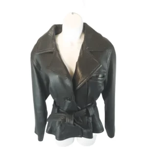 PELLE PELLE CINCHED WAIST LEATHER JACKET