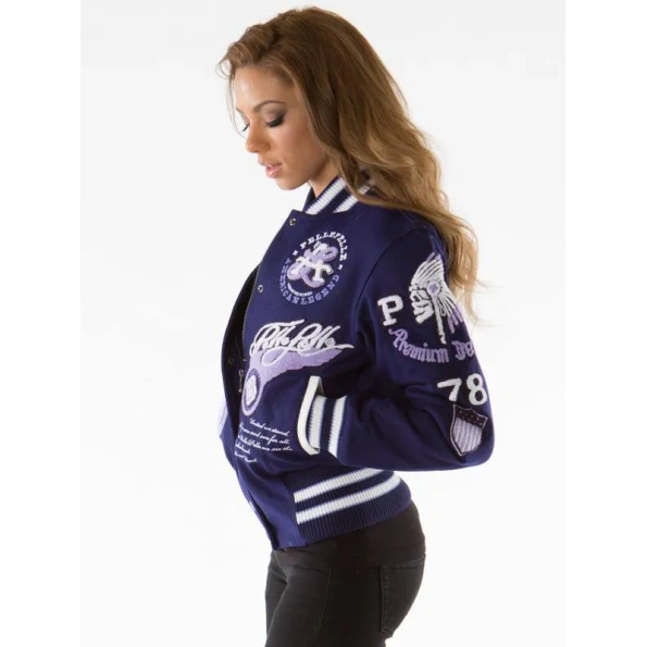 Pelle Pelle Women Purple Wool Varsity Jacket