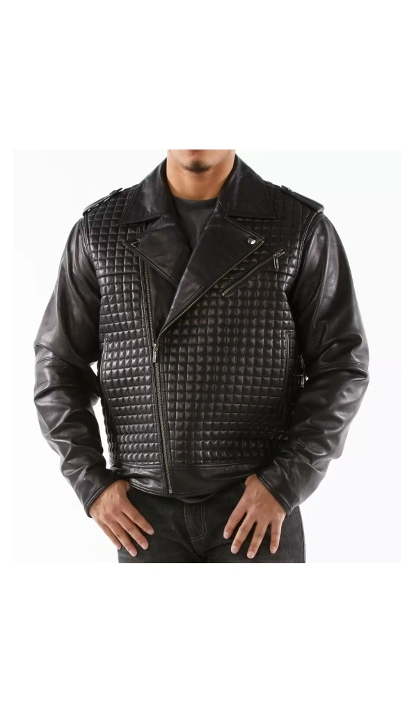 Pelle Pelle Men Biker Black Leather Jacket