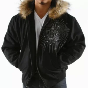Pelle Pelle Black Platinum MB Wool Jacket | Fur Hood