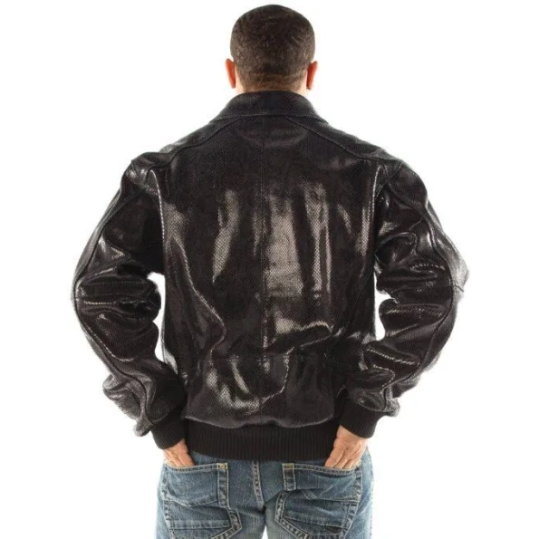 PELLE PELLE BLACK PYTHON LEATHER JACKET view 2