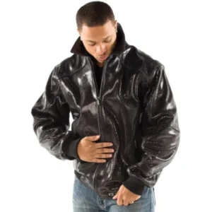 PELLE PELLE BLACK PYTHON LEATHER JACKET
