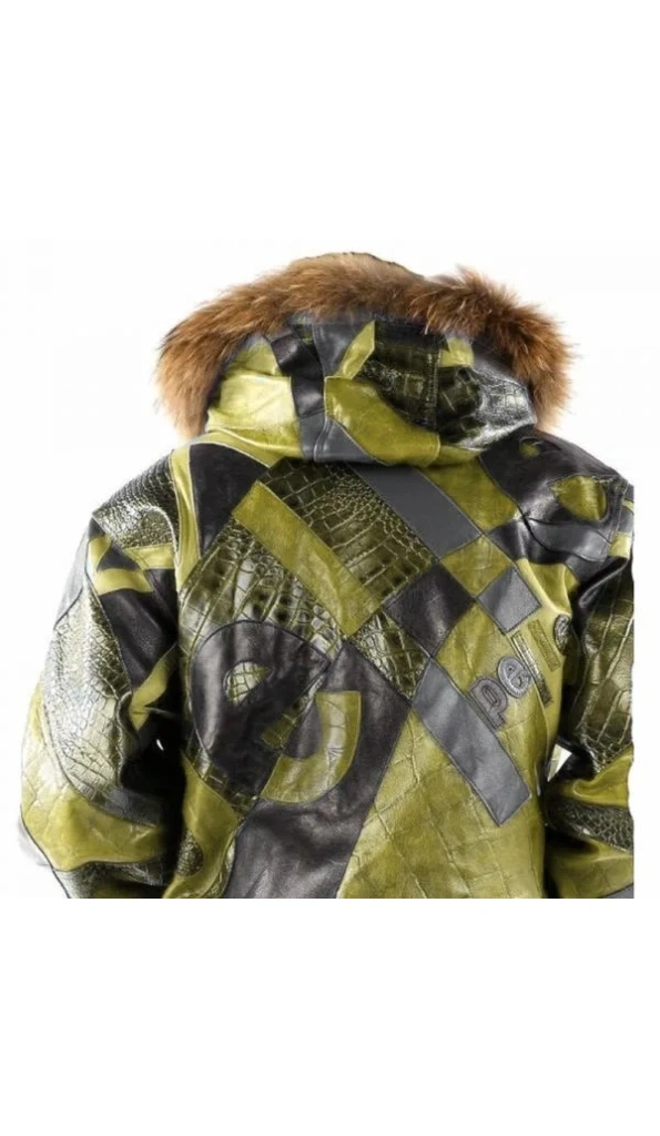 Pelle Pelle Olive Abstract Pattern Jacket
