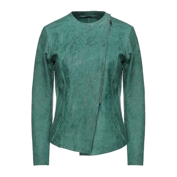 PELLE PELLE STUDDED GREEN LEATHER JACKET
