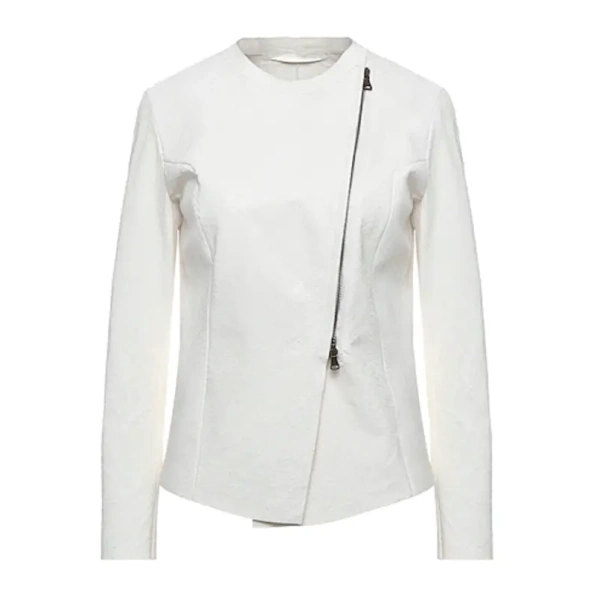 PELLE PELLE STUDDED WHITE LEATHER JACKET