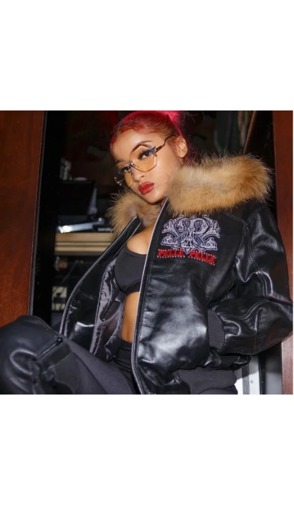 Pelle Pelle Black Fur Hooded Leather Jacket