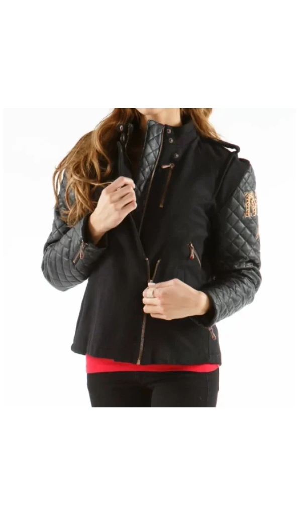 Pelle Pelle MC Black Studded Varsity Jacket
