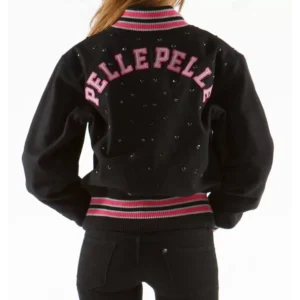PELLE PELLE STUDDED BLACK VARSITY JACKET view 2