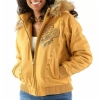 Pelle Pelle Yellow Fur Hood Wool Jacket