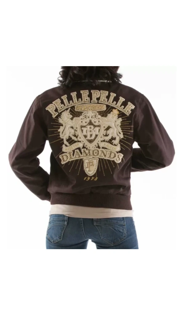 Pelle Pelle Queen Diamonds Brown Jacket
