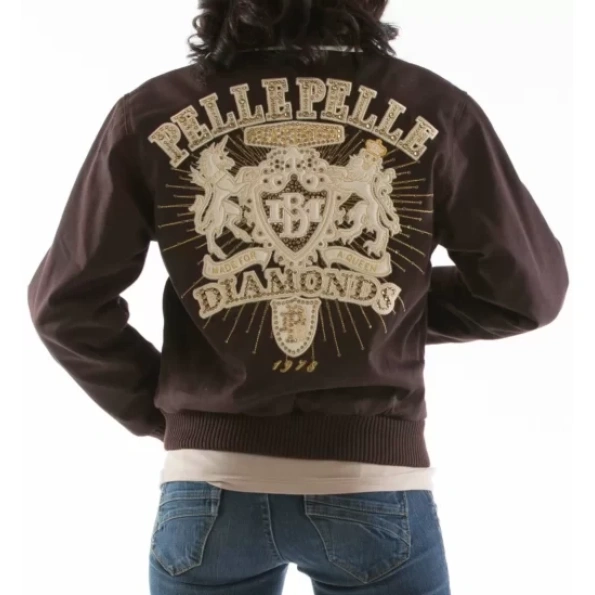 Pelle Pelle Queen Diamonds Brown Jacket