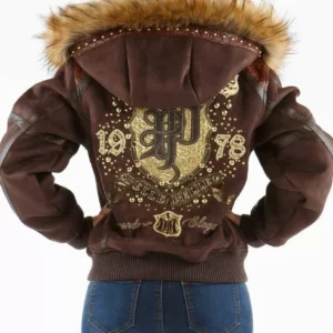 Pelle Pelle Dark Brown MB Fur Hood Jacket | Wool Jacket view 2