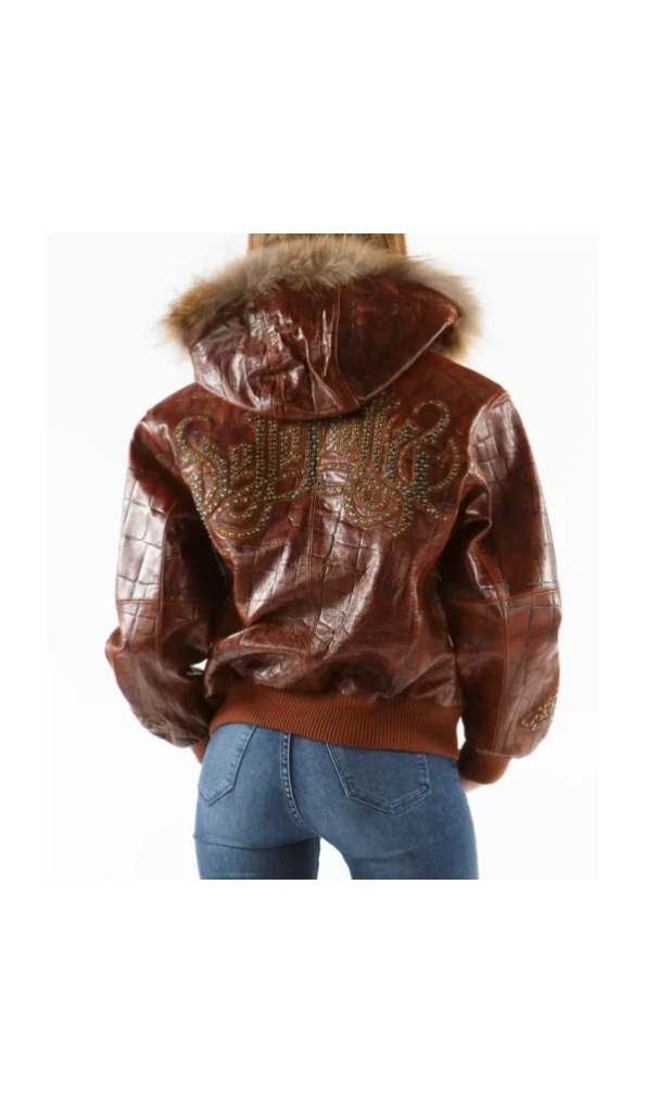 Pelle Pelle Brown Royal Fur Hooded Jacket