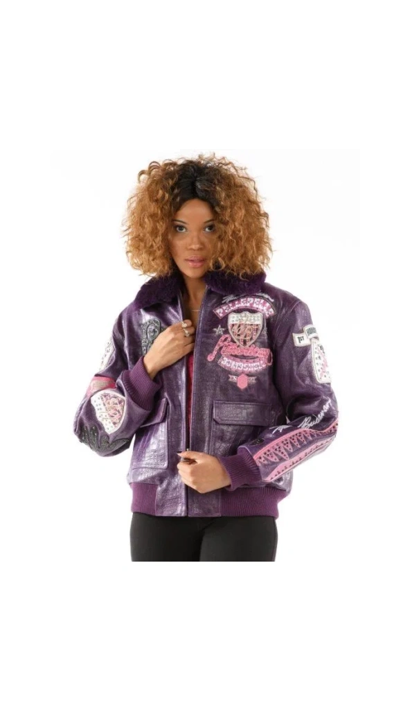 PELLE PELLE BOMBSHELL PURPLE LEATHER JACKET