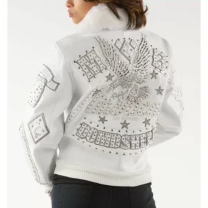 BOMBSHELL WHITE PELLE PELLE LEATHER JACKET view 2