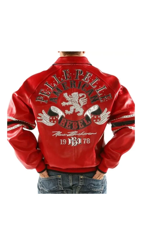 Pelle Pelle Rebel Red Studded Leather Jacket