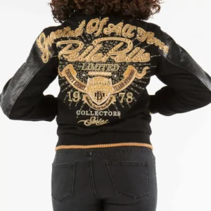Exclusive Black Pelle Pelle Varsity Jacket