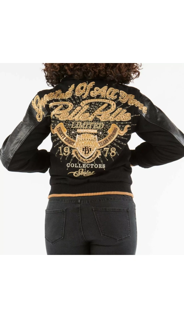 Exclusive Black Pelle Pelle Varsity Jacket