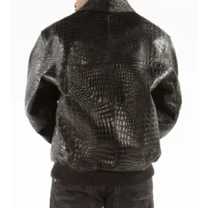 Pelle Pelle Black Crocodile Leather Jacket view 2