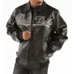 Pelle Pelle Black Crocodile Leather Jacket