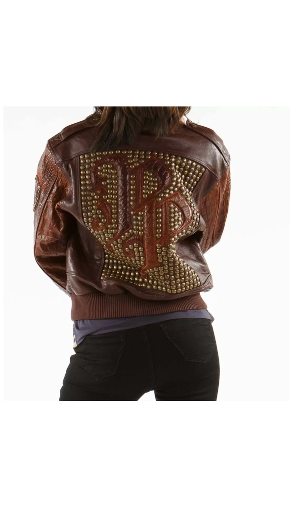 Pelle Pelle Bomber Fur Studded Jacket