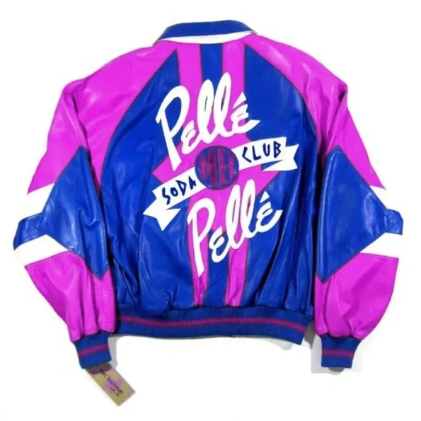 Pelle Pelle Blue Pink Soda Club Leather Jacket