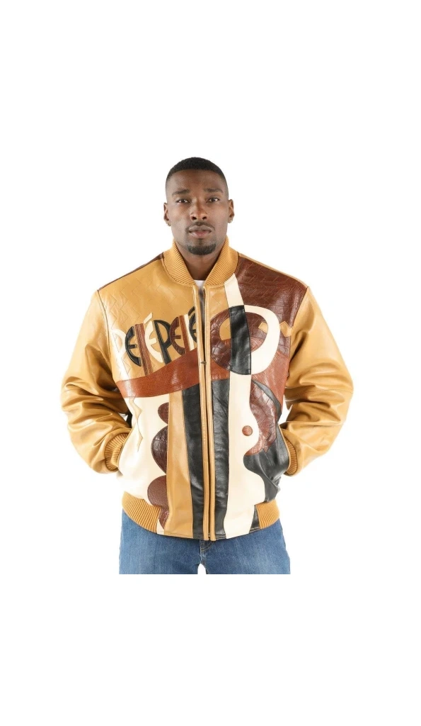 Pelle Pelle Picasso Plush Yellow Brown Black Jacket