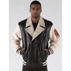 Pelle Pelle Cream Black Biker Men Jacket