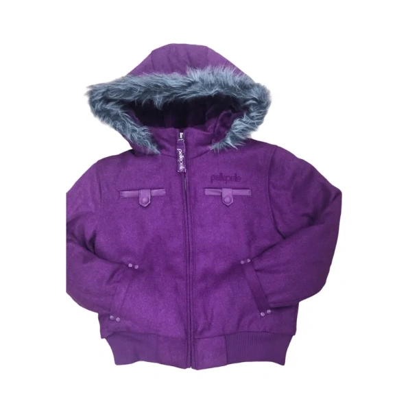 Pelle Pelle Kids Wool Hooded Purple Jacket