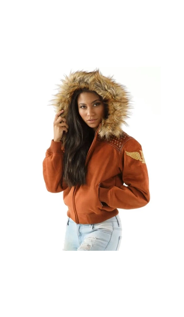 PELLE PELLE BROWN MB HOODIE WOOL JACKET