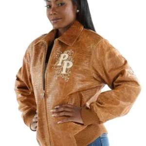 Pelle Pelle Brown Shoulder Crest Leather Jacket | MB Jacket