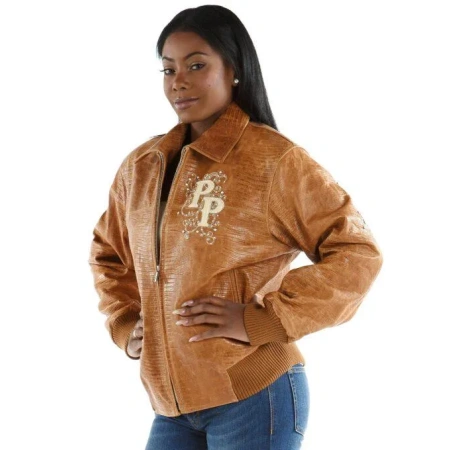 Pelle Pelle Brown Shoulder Crest Leather Jacket