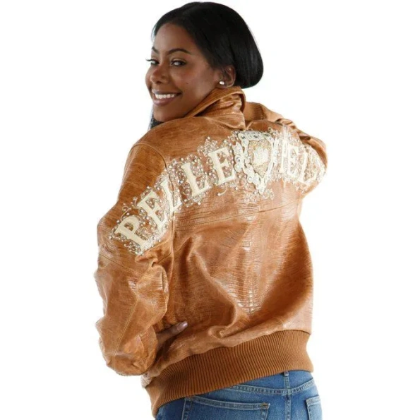 Pelle Pelle Women Brown MB Crest Jacket | Leather Jacket